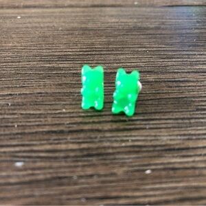 Mini Green Gummy bear post earrings